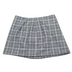 Banana Republic Wool Mini Skirt Womens Size 6 Gray Plaid Stretch